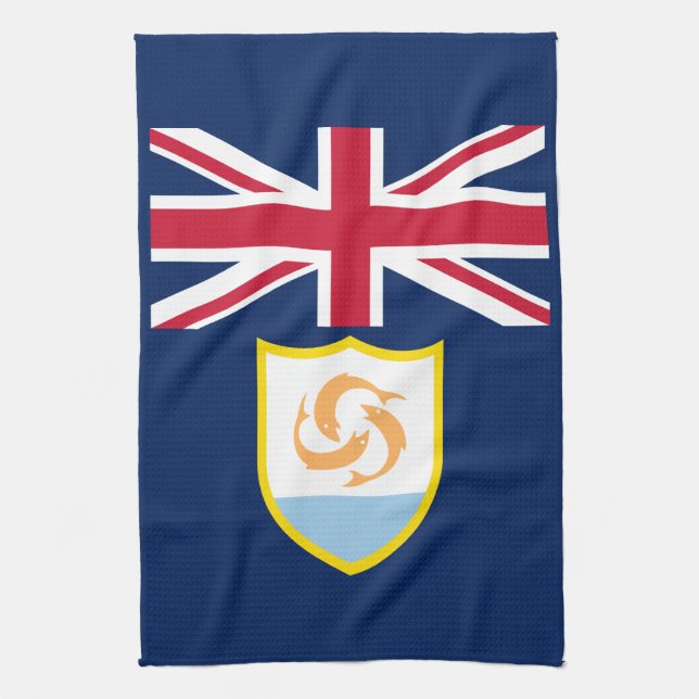 Patriotic Anguilla Flag Tea Towel (Vertical)