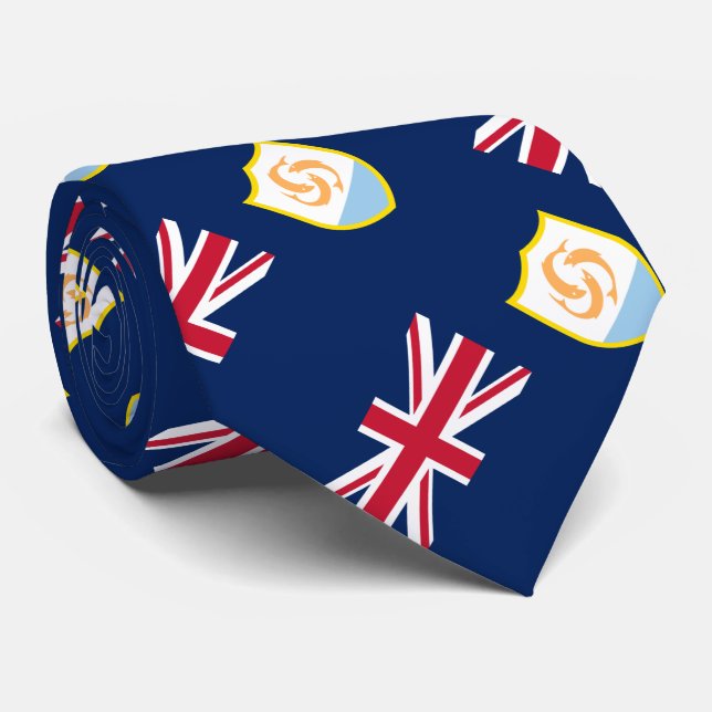 Patriotic Anguilla Flag Tie (Rolled)