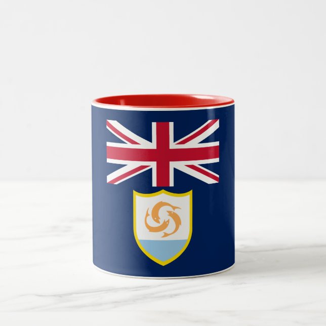 Patriotic Anguilla Flag Two-Tone Coffee Mug (Center)