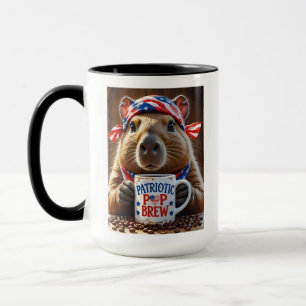 Patriotic Animal Lover Mug - Capybara & Flag