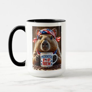 Patriotic Animal Lover Mug - Capybara & Flag