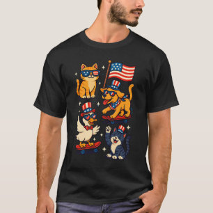 Patriotic Animals 'Merica - Funny 4th of July Pet T-Shirt