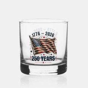 Patriotic Anniversary Celebration Design Whiskey Glass