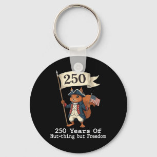 Patriotic Anniversary Squirrel 250 Yrs of Freedom Key Ring