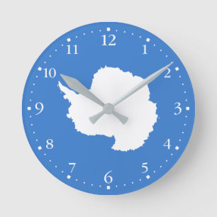 Patriotic Antarctica Flag Round Clock