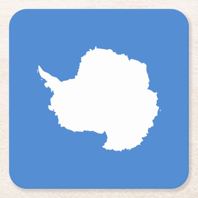 Patriotic Antarctica Flag Square Paper Coaster (Front)