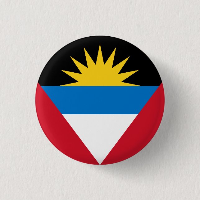Patriotic Antigua and Barbuda Flag 3 Cm Round Badge (Front)
