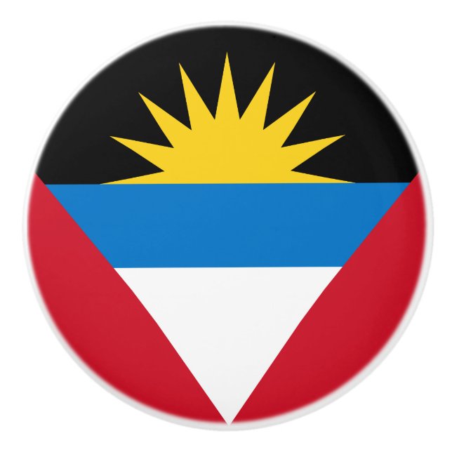 Patriotic Antigua and Barbuda Flag Ceramic Knob (Front)