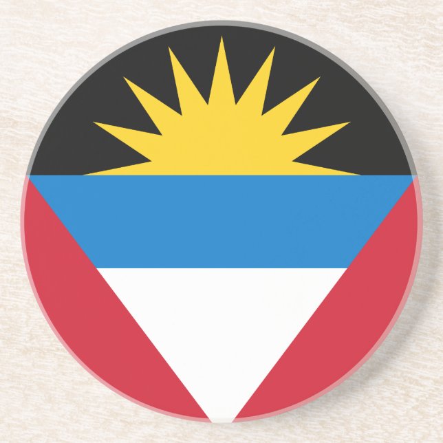 Patriotic Antigua and Barbuda Flag Coaster (Front)