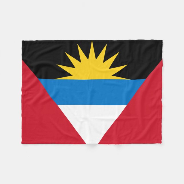 Patriotic Antigua and Barbuda Flag Fleece Blanket (Front (Horizontal))
