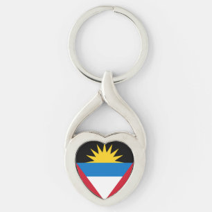 Patriotic Antigua and Barbuda Flag Key Ring