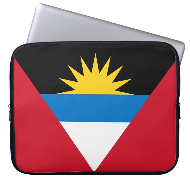 Patriotic Antigua and Barbuda Flag Laptop Sleeve (Front)