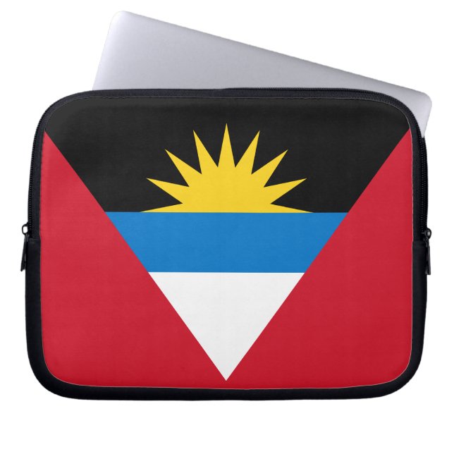 Patriotic Antigua and Barbuda Flag Laptop Sleeve (Front)