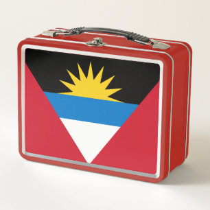 Patriotic Antigua and Barbuda Flag Metal Lunch Box