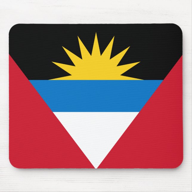 Patriotic Antigua and Barbuda Flag Mouse Mat (Front)