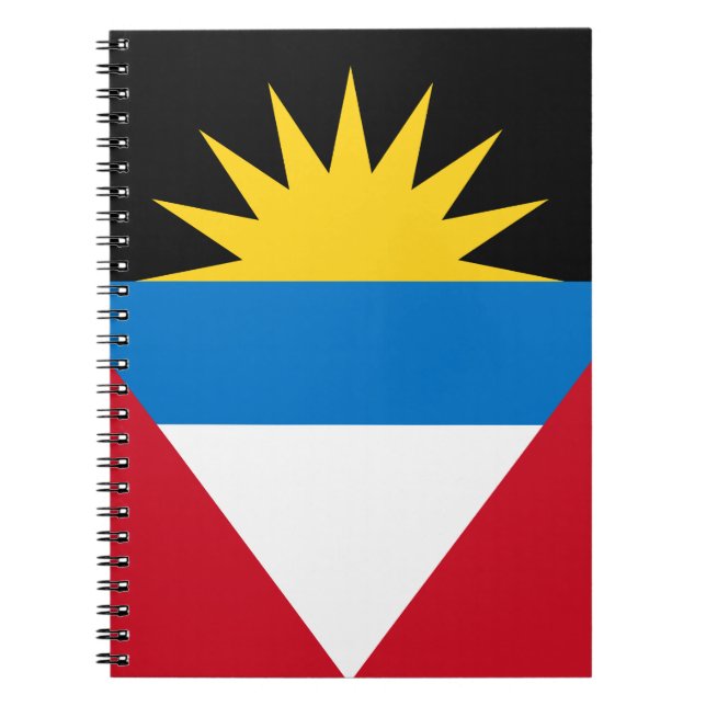 Patriotic Antigua and Barbuda Flag Notebook (Front)