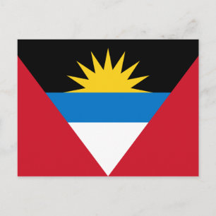 Patriotic Antigua and Barbuda Flag Postcard