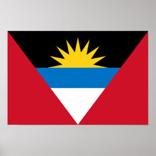 Patriotic Antigua and Barbuda Flag Poster