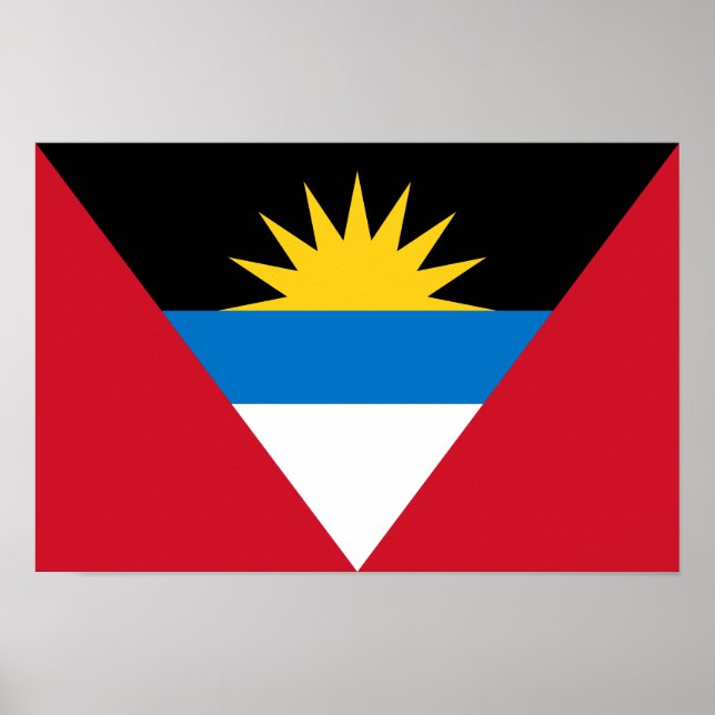 Patriotic Antigua and Barbuda Flag Poster (Front)