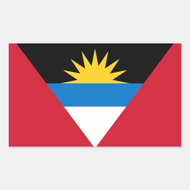 Patriotic Antigua and Barbuda Flag Rectangular Sticker (Front)