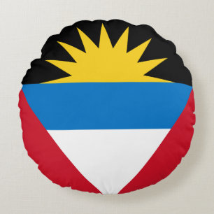 Patriotic Antigua and Barbuda Flag Round Cushion