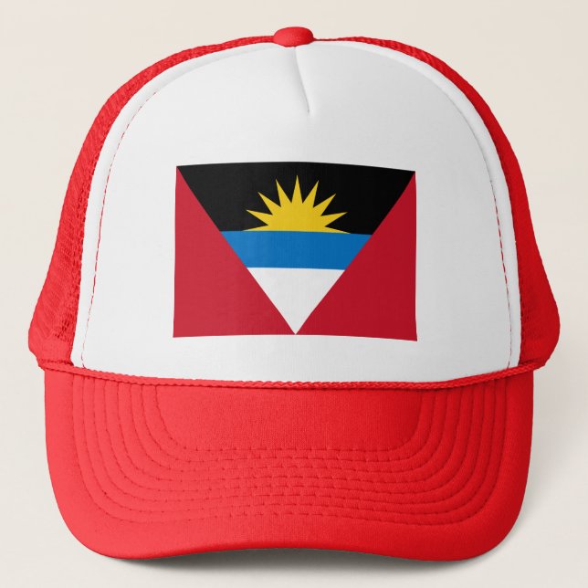 Patriotic Antigua and Barbuda Flag Trucker Hat (Front)