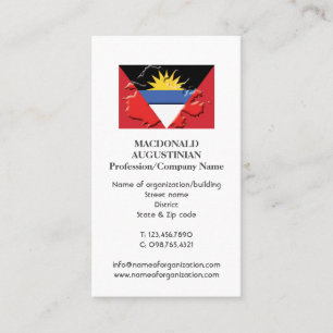 Patriotic   ANTIGUA FLAG   Photo Business Card