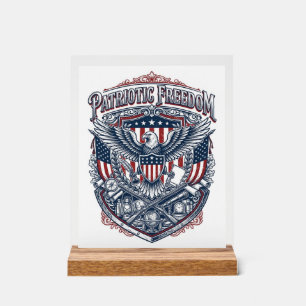 Patriotic Antique Collector Vector Graphic Tee Acrylic Sign
