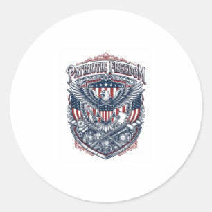 Patriotic Antique Collector Vector Graphic Tee Classic Round Sticker