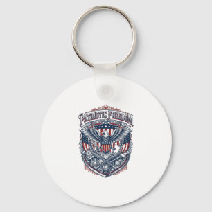 Patriotic Antique Collector Vector Graphic Tee Key Ring