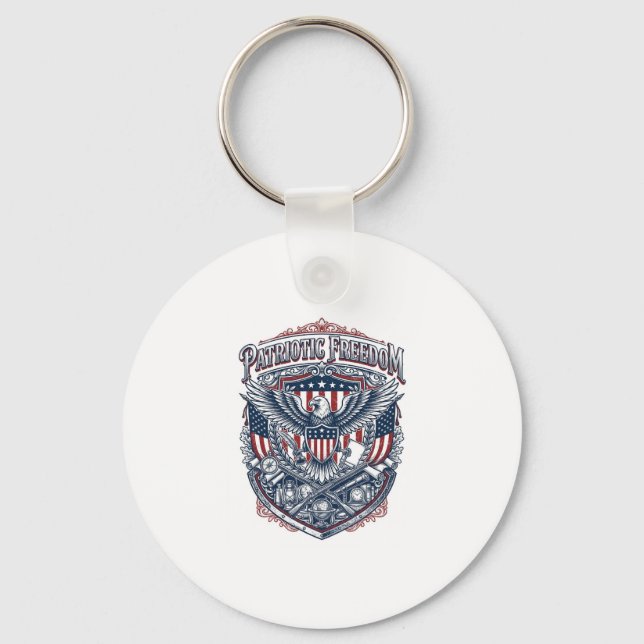 Patriotic Antique Collector Vector Graphic Tee Key Ring (Front)