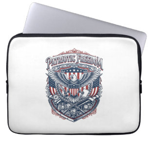 Patriotic Antique Collector Vector Graphic Tee Laptop Sleeve