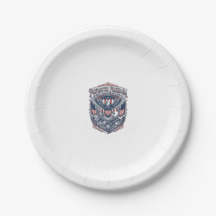 Patriotic Antique Collector Vector Graphic Tee Paper Plate