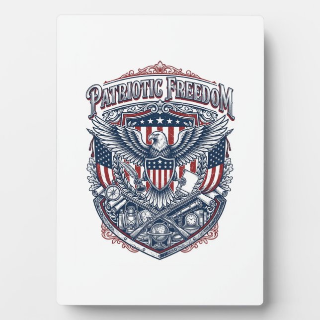 Patriotic Antique Collector Vector Graphic Tee Plaque (Front)