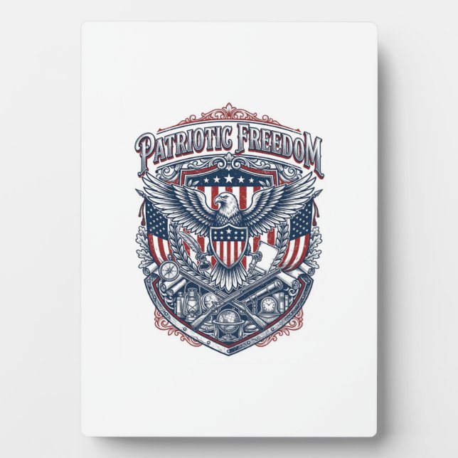Patriotic Antique Collector Vector Graphic Tee Plaque (Front)