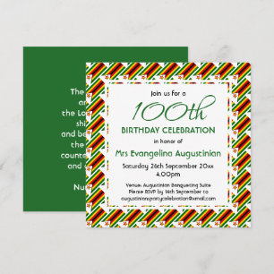 Patriotic ANY AGE Customisable ZIMBABWE Birthday Invitation