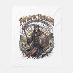 Patriotic Apocalyptic Liberty Reaper Zombie Apocal Fleece Blanket