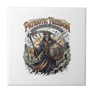 Patriotic Apocalyptic Liberty Reaper Zombie Apocal Tile