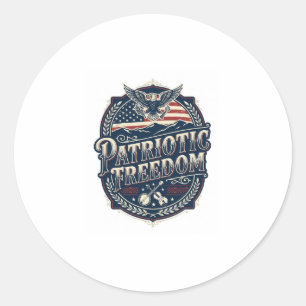 Patriotic Appalachian Heritage Vector Graphic Tee Classic Round Sticker