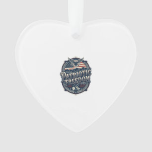 Patriotic Appalachian Heritage Vector Graphic Tee Ornament