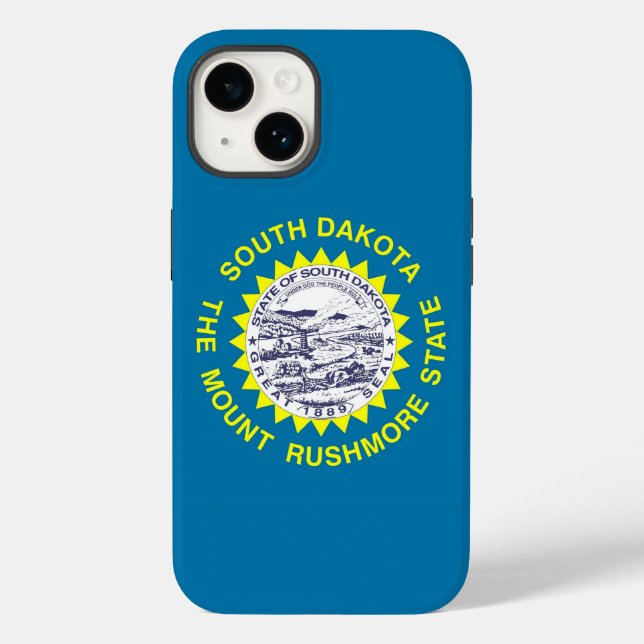 Patriotic Apple 14 Case-Mate, South Dakota flag Case-Mate iPhone Case (Back)