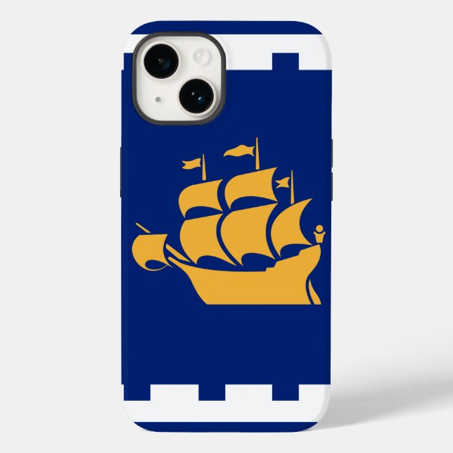 Patriotic Apple Case-Mate, Quebec City flag Case-Mate iPhone Case (Back)