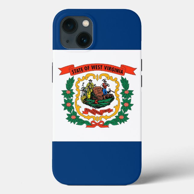 Patriotic Apple Case-Mate, West Virginia flag Case-Mate iPhone Case (Back)