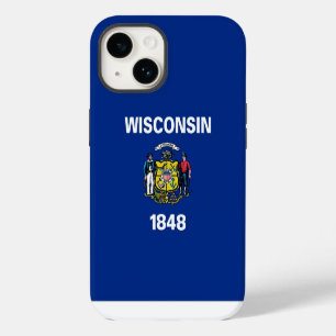 Patriotic Apple Case-Mate, Wisconsin flag iPhone 14 Case