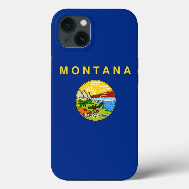 Patriotic Apple iPhone 13 Case-Mate, Montana Flag Case-Mate iPhone Case (Back)