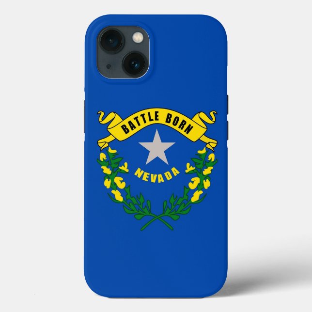 Patriotic Apple iPhone 13 Case-Mate, Nevada Flag Case-Mate iPhone Case (Back)