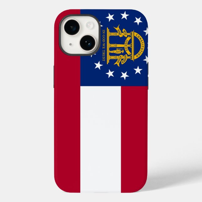Patriotic Apple iPhone 14 Case-Mate, Georgia flag Case-Mate iPhone Case (Back)