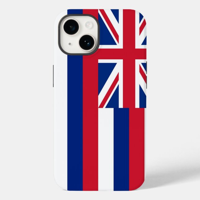 Patriotic Apple iPhone 14 Case-Mate, Hawaii flag Case-Mate iPhone Case (Back)