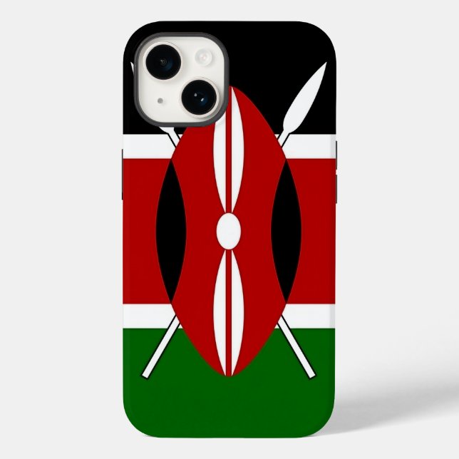 Patriotic Apple iPhone 14 Case-Mate Kenya flag Case-Mate iPhone Case (Back)
