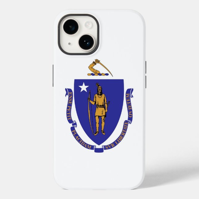 Patriotic Apple iPhone 14 Case-Mate, Massachusetts Case-Mate iPhone Case (Back)